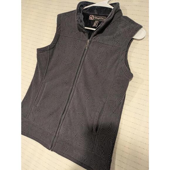 Straight Down Gray Fleece Vest Cozy Stylish Womens Medium 100% Polyester - Picture 2 of 8